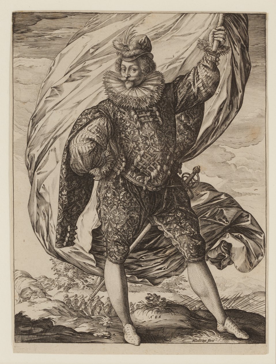 Flagbearer Gerrit Pieters Ruicharer by Hendrik Goltzius