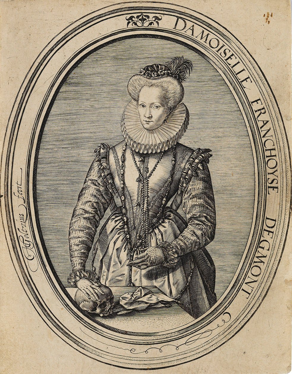 Françoise of Luxembourg, Countess of Gavre, Dame de Fiennes 1495-1557, 1580 by Hendrik Goltzius