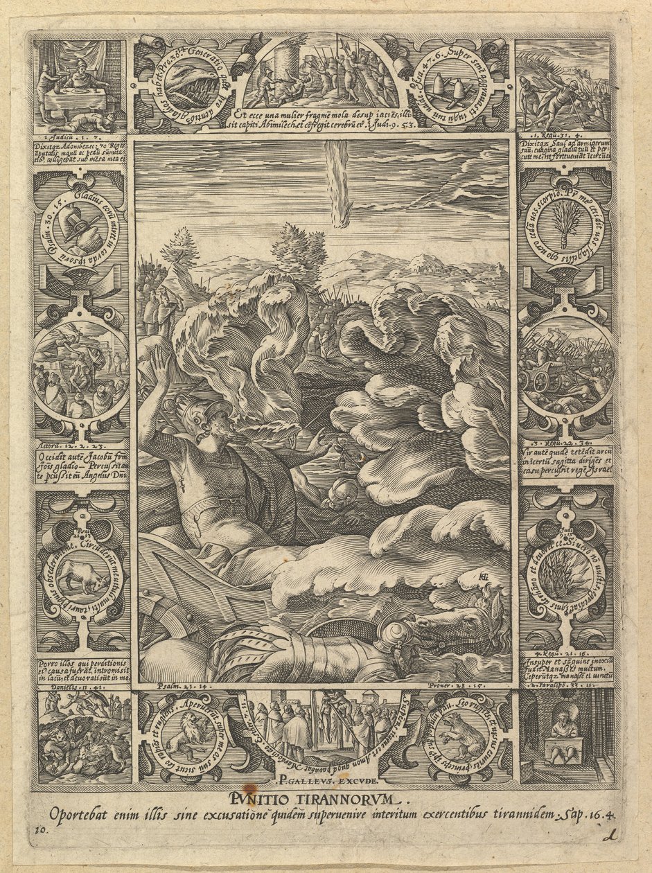 Punitio Malorum, from Allegories of the Christian Faith, from Christian and Profane Allegories by Hendrik Goltzius