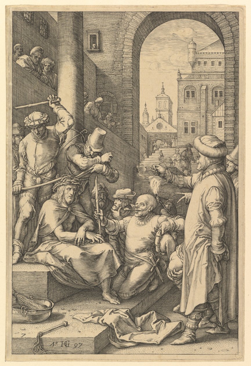 The Crowning with Thorns, from The Passion of Christ by Hendrik Goltzius