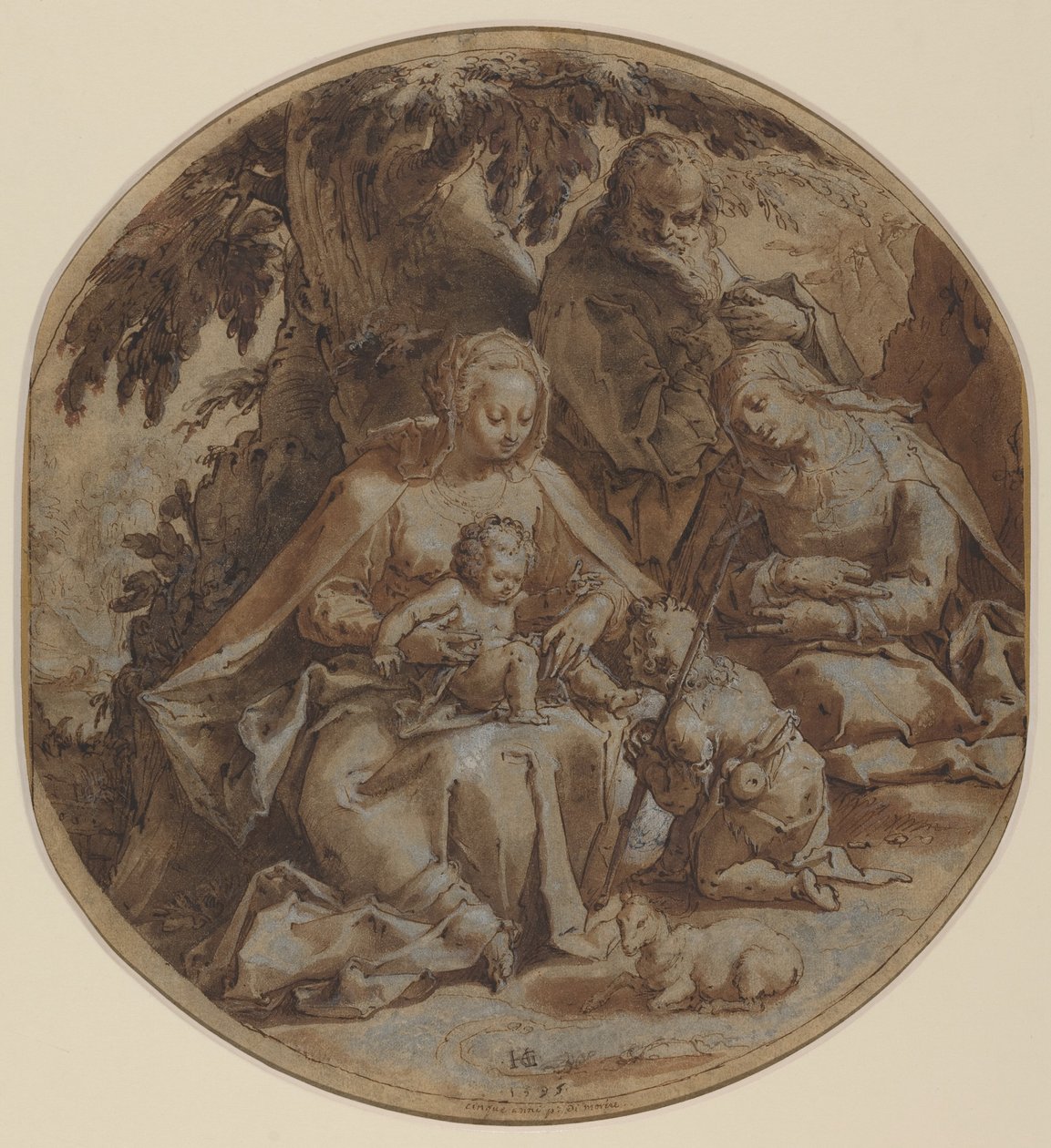 The Holy Family with Saint Elizabeth and Saint John the Baptist by Hendrik Goltzius