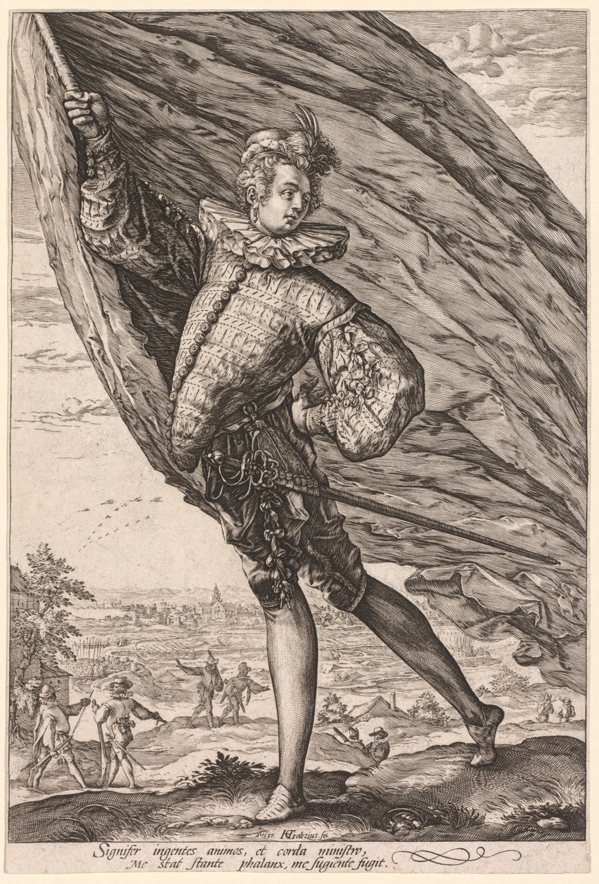 The Standard Bearer, Turned to Left, 1587 by Hendrik Goltzius