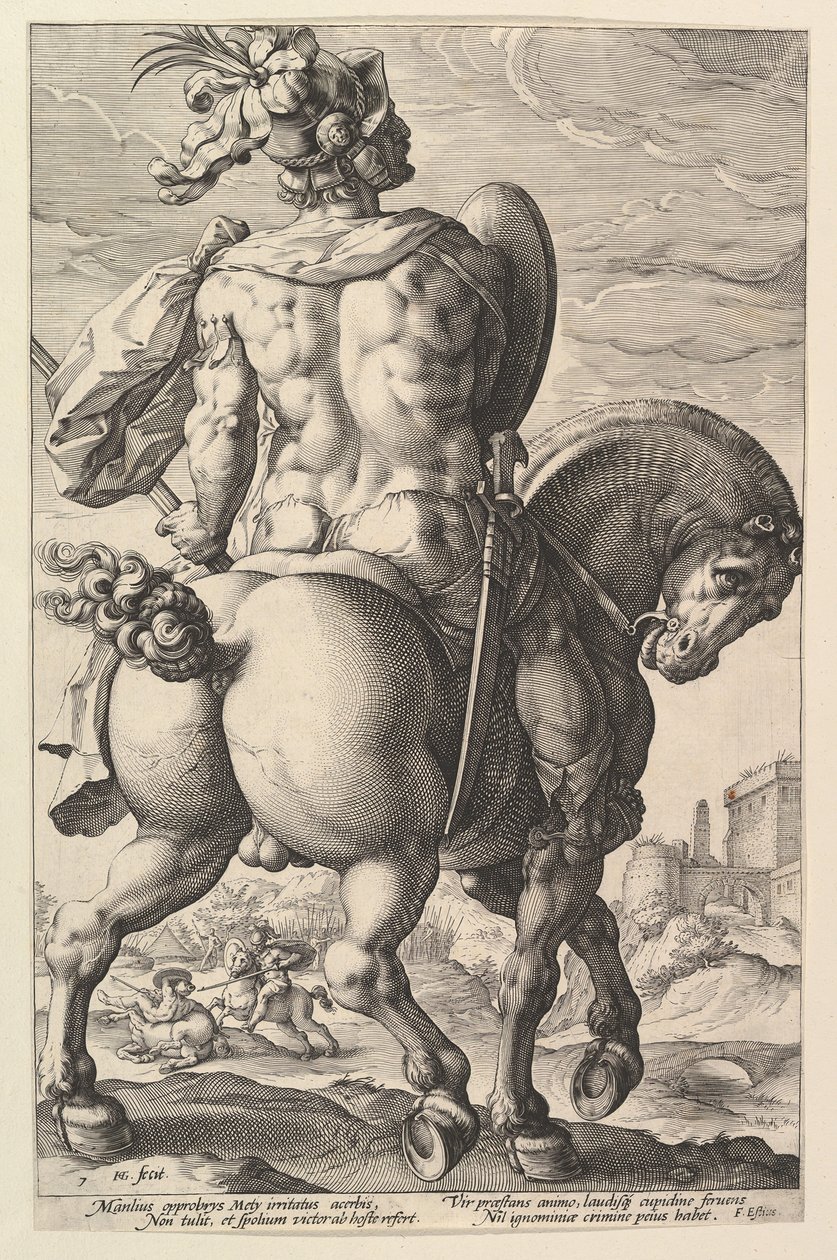 Titus Manlius (from the series The Roman Heroes) by Hendrik Goltzius