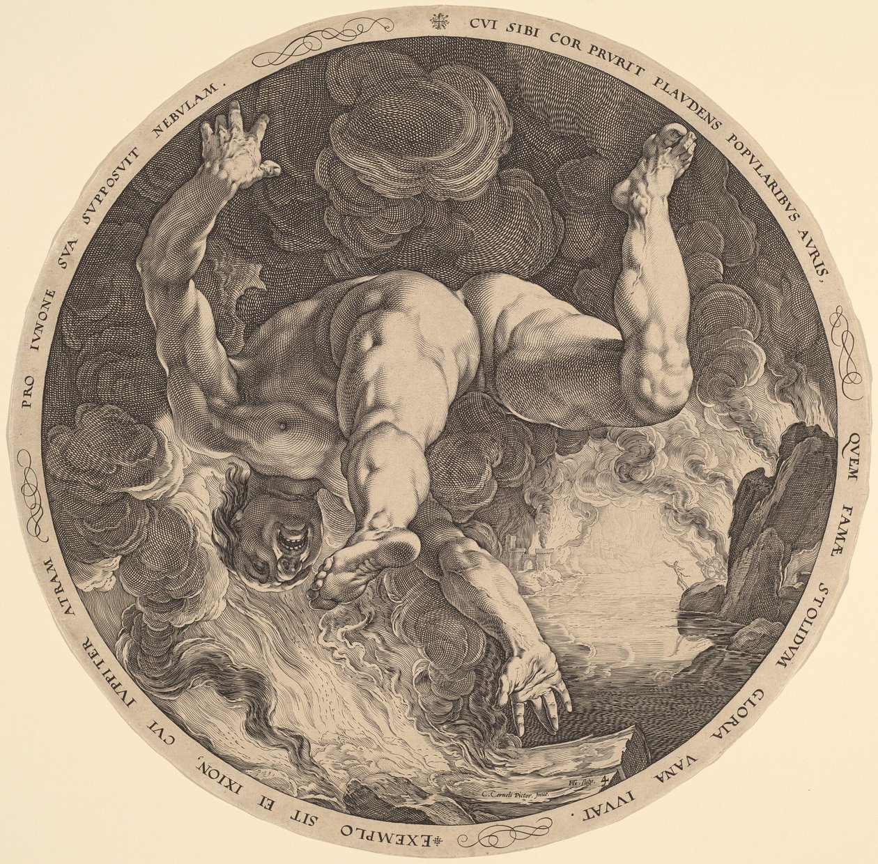 Ixion by Hendrik Goltzius, after Cornelis Cornelisz van Haarlem
