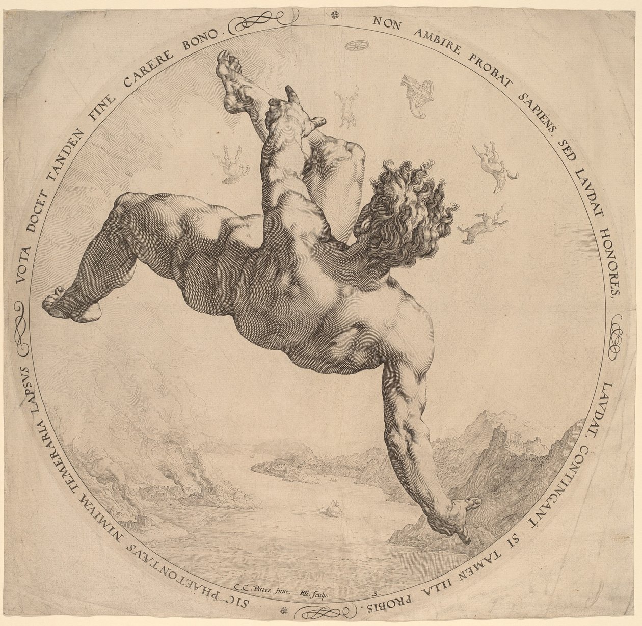 Phaeton by Hendrik Goltzius, after Cornelis Cornelisz van Haarlem