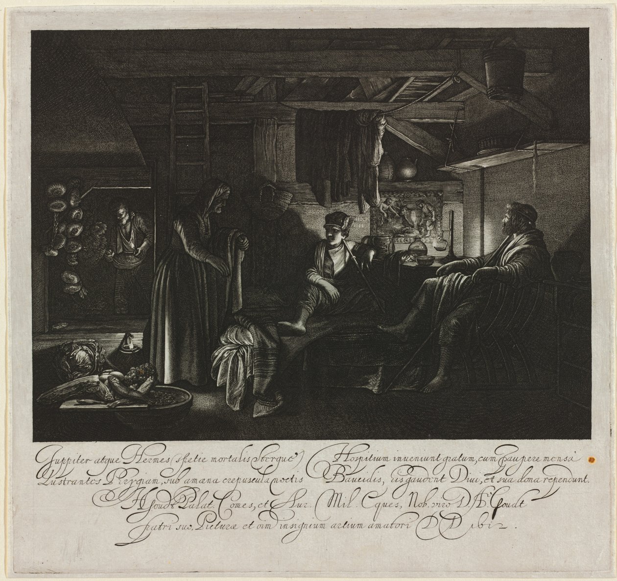 Jupiter and Mercury in the House of Philemon and Baucis by Hendrik Goudt after Adam Elsheimer