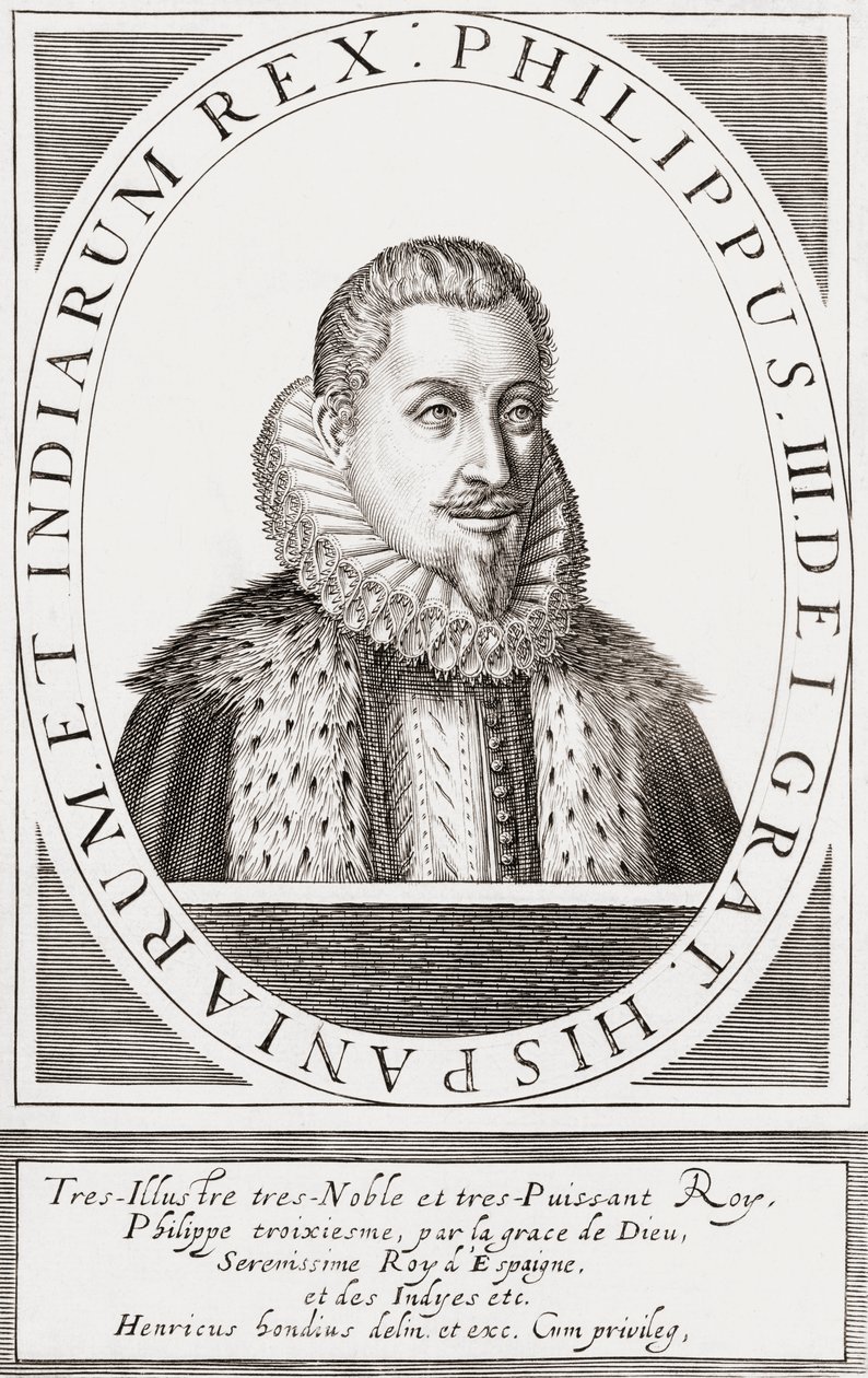 King Philip III of Spain and as Philip II, King of Portugal by Hendrik I (after) Hondius