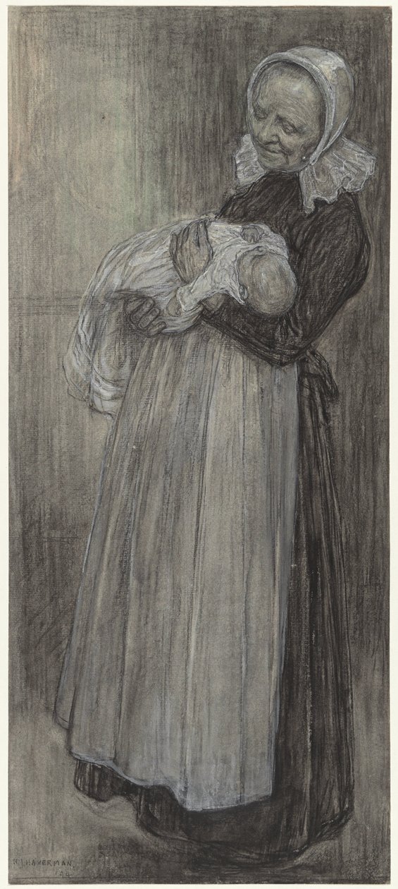Baker with Infant by Hendrik Johannes Haverman