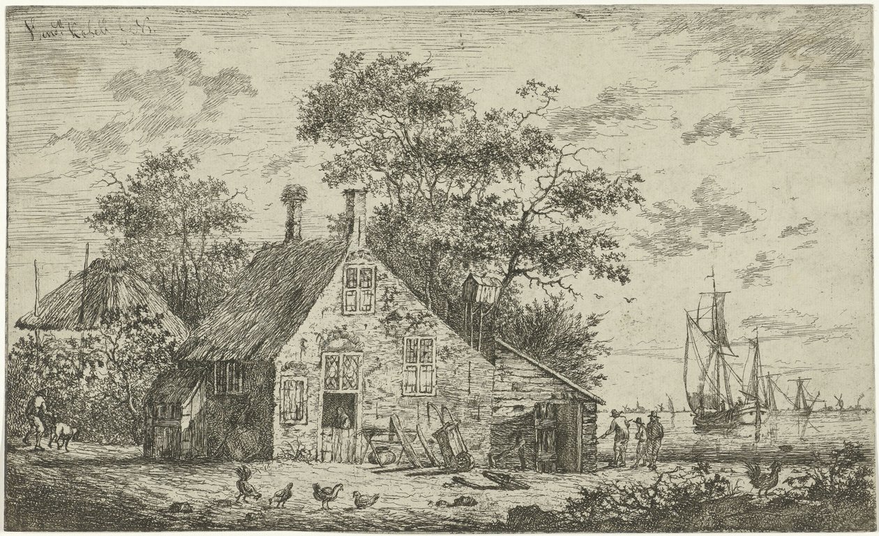 Farm by a River by Hendrik Kobell