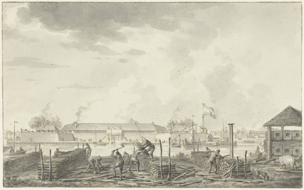 The Castle at Batavia, Seen from the Houtkrap by Hendrik Kobell