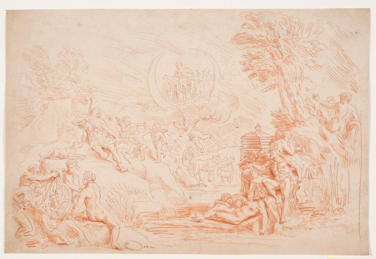 Landscape with Allegorical Figures by Hendrik Krock
