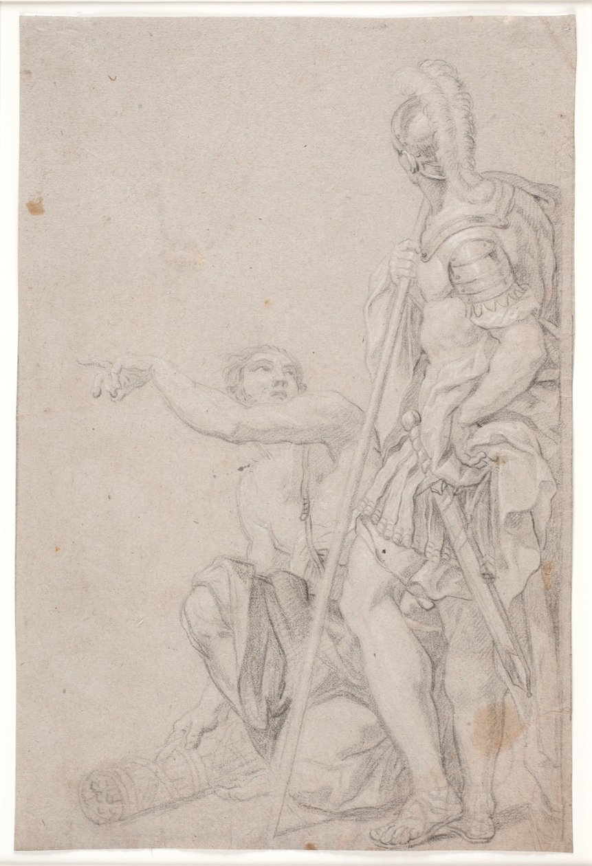 Standing Soldier and Kneeling, Pointing Youth by Hendrik Krock