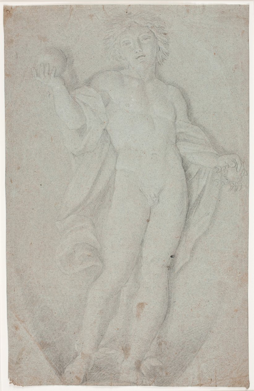 Standing Young Man Holding a Ball and a Crab by Hendrik Krock