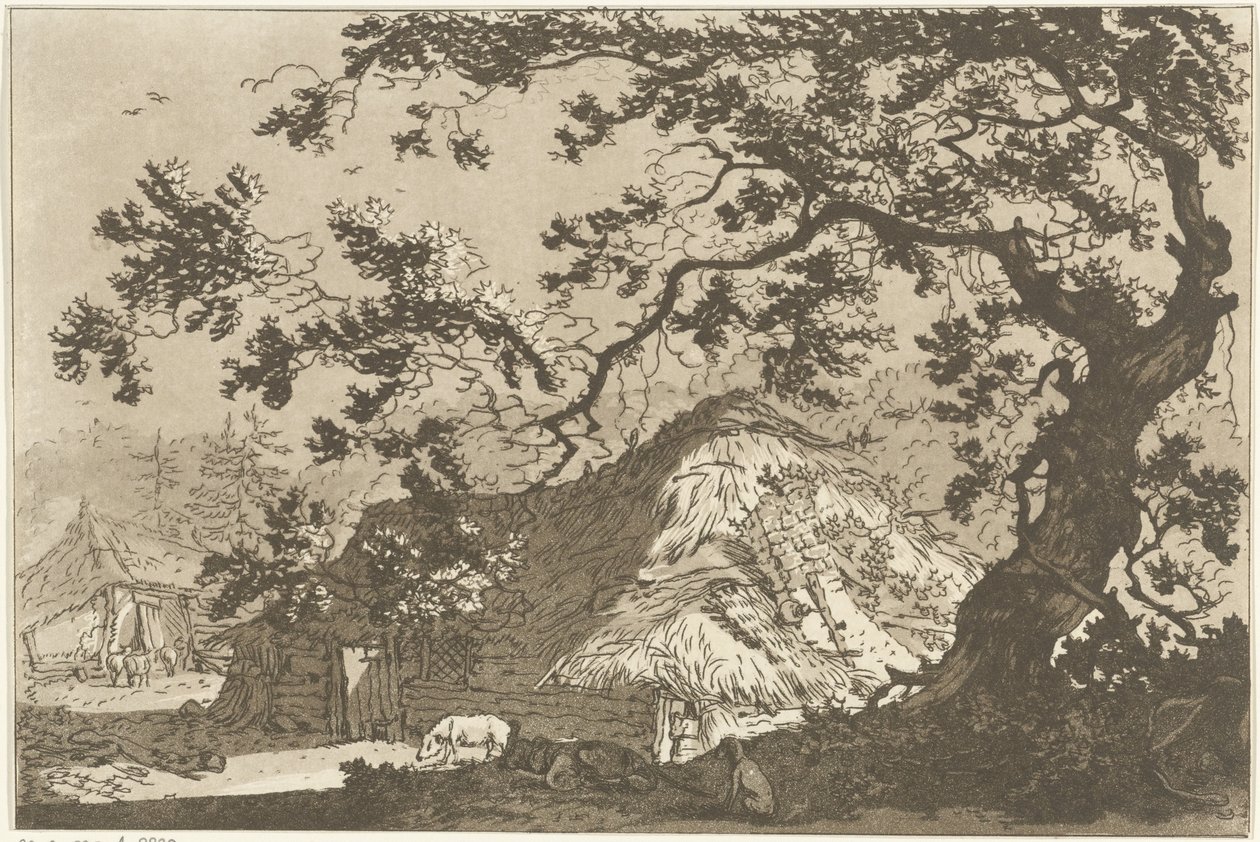 Landscape with Two Farms Twelve Designs Calculated for the Use of Those Who Are Learning to Draw Landscape (series title) by Hendrik Meijer