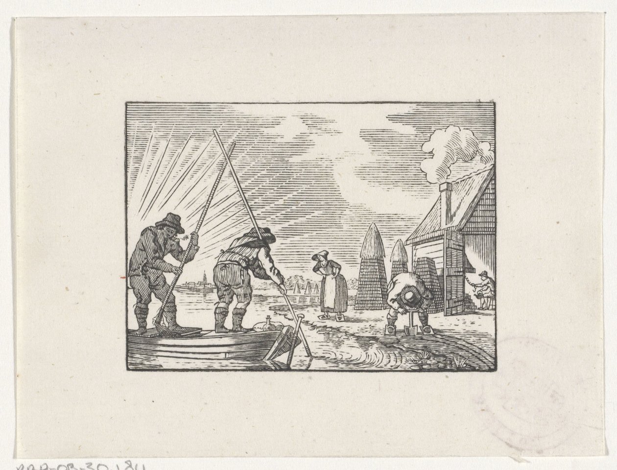 Figures Working in a Peat Bog by Hendrik Numan