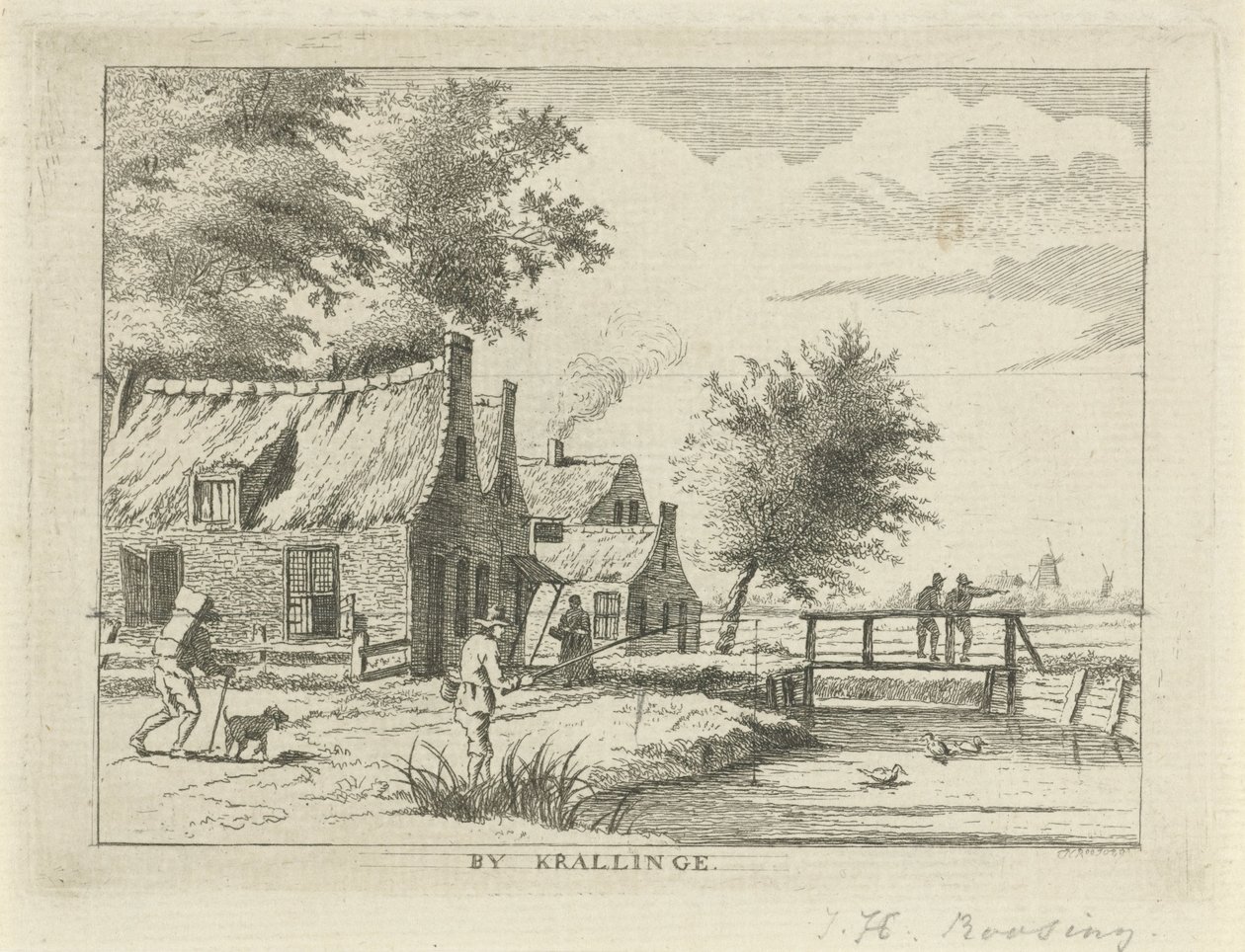 View near Kralingen (series title: Landscapes in the Schieland Region) by Hendrik Roosing