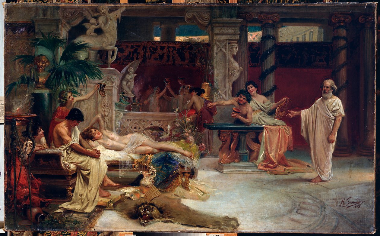 Socrates Seeking Alcibiades in the House of a Hetaera by Henryk Siemiradzki