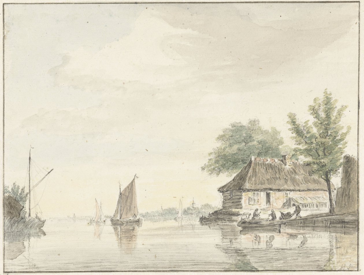 River Landscape with Sailing Boats by Hendrik Spilman