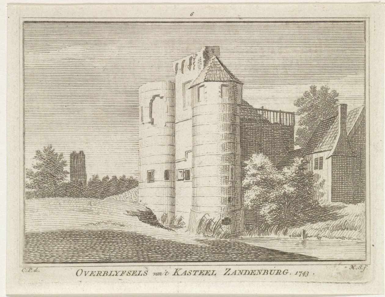 Ruins of Castle Zandenburg, Veere (Remains of Castle Zandenburg, 1743) by Hendrik Spilman