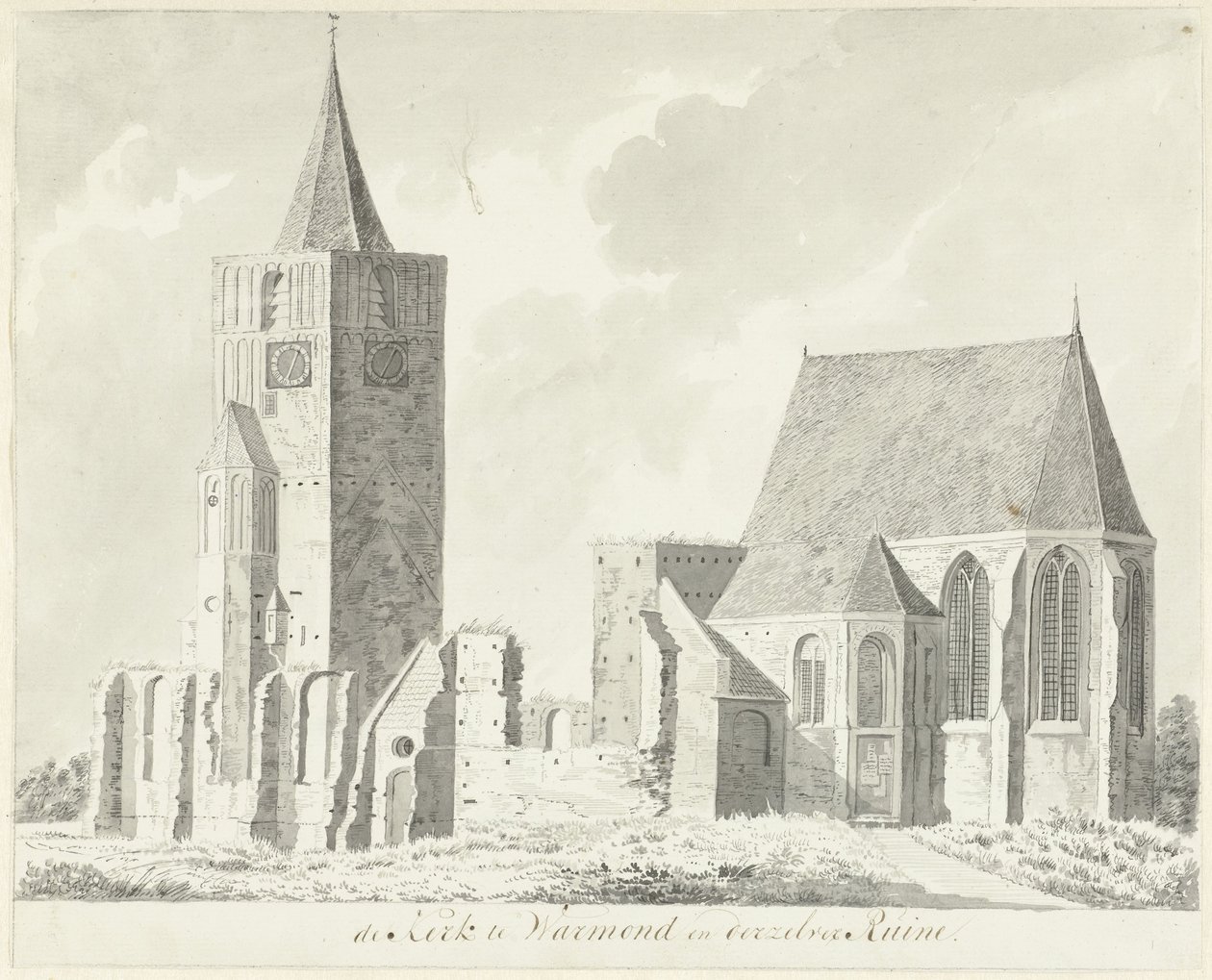 Church in Warmond and Its Ruins by Hendrik Tavenier