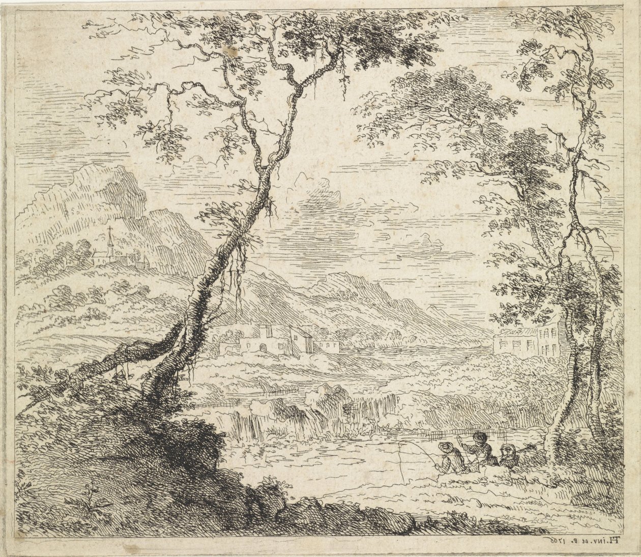 Landscape with Fishermen by a River by Hendrik Tavenier