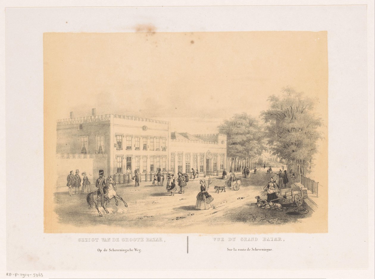 View of the Great Royal Bazaar in The Hague by Hendrik Wilhelmus Last