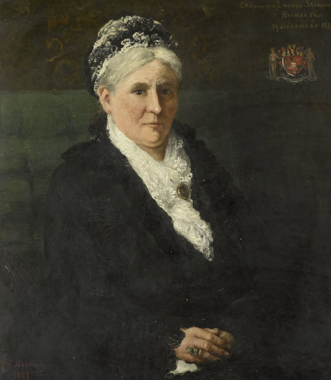 Maria Hermina Heemskerk (1827-1908). Wife of Menno David Graaf van Limburg Stirum by Hendrik Willem Mesdag