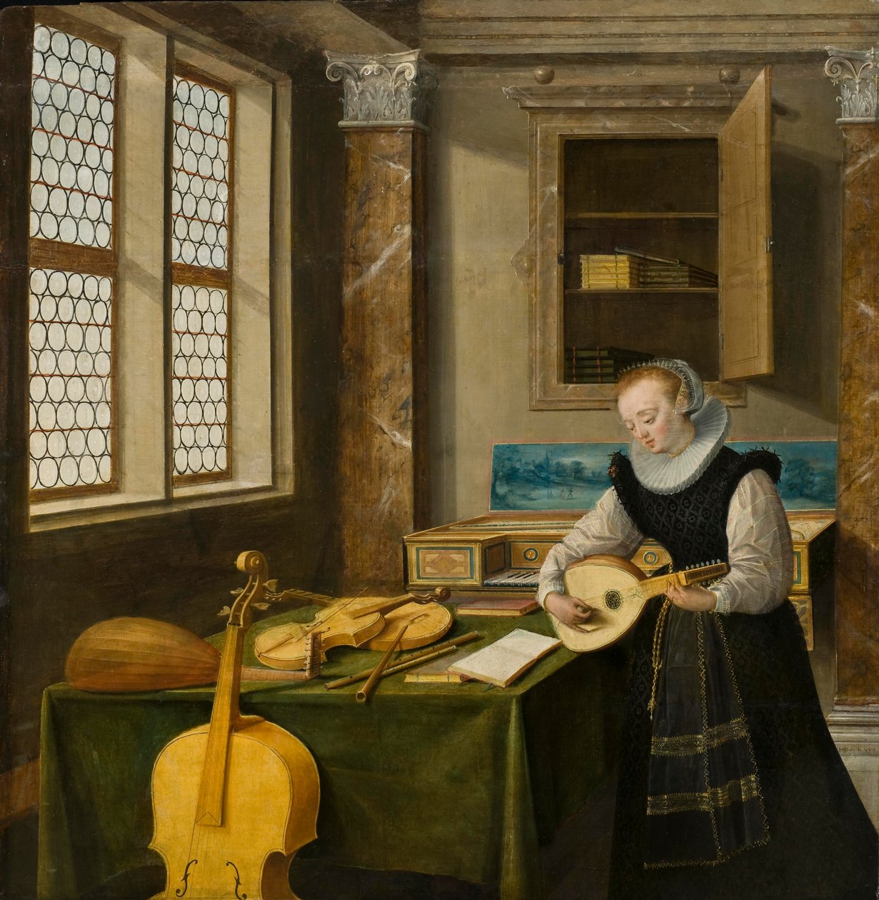 Lady Playing the Lute by Hendrik the Younger Steenwyck