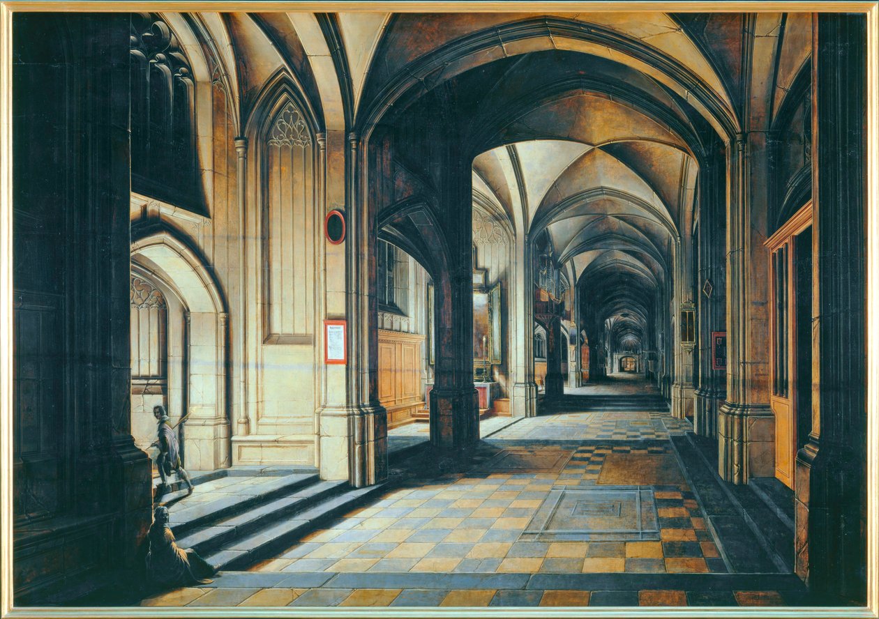 Interior of a church. Night effect by Hendrik van Steenwyck