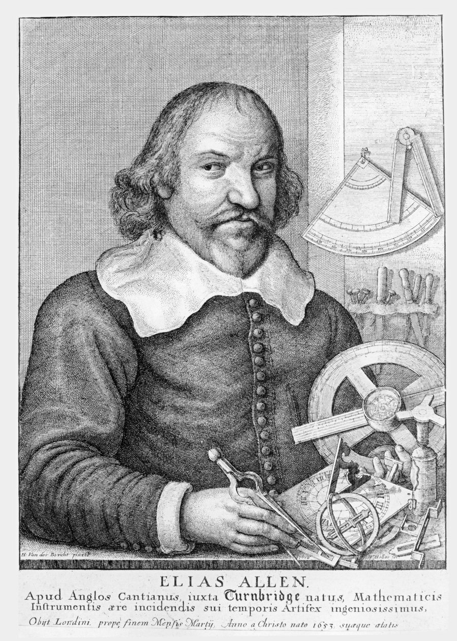 Elias Allen, engraved by Wencelaus Hollar by Hendrik van der, the younger Borcht