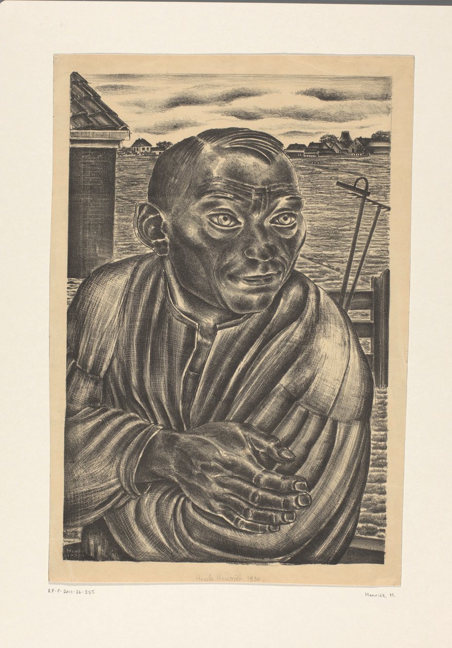 Portrait of a Farmer by Henk Henriët (signed by artist)