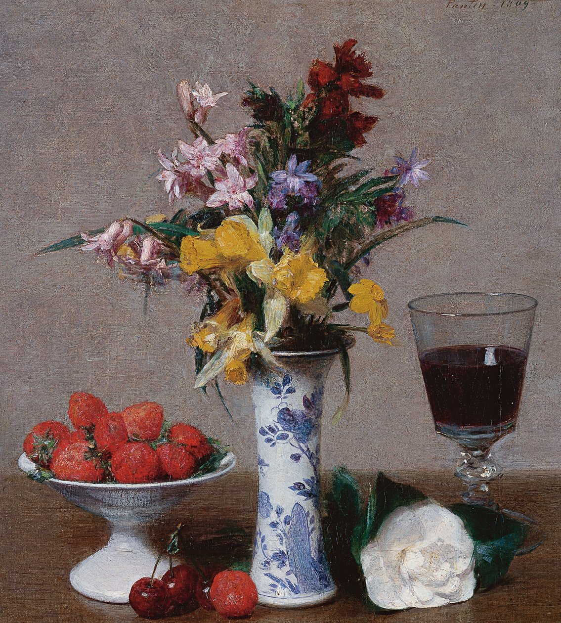 The Engagement Bouquet by Ignace Henri Jean Fantin Latour