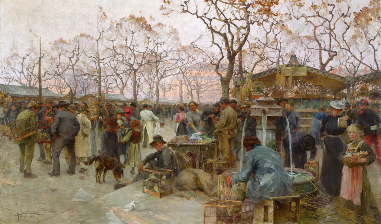 The Parisian Bird Market by Henri Gaston Darien