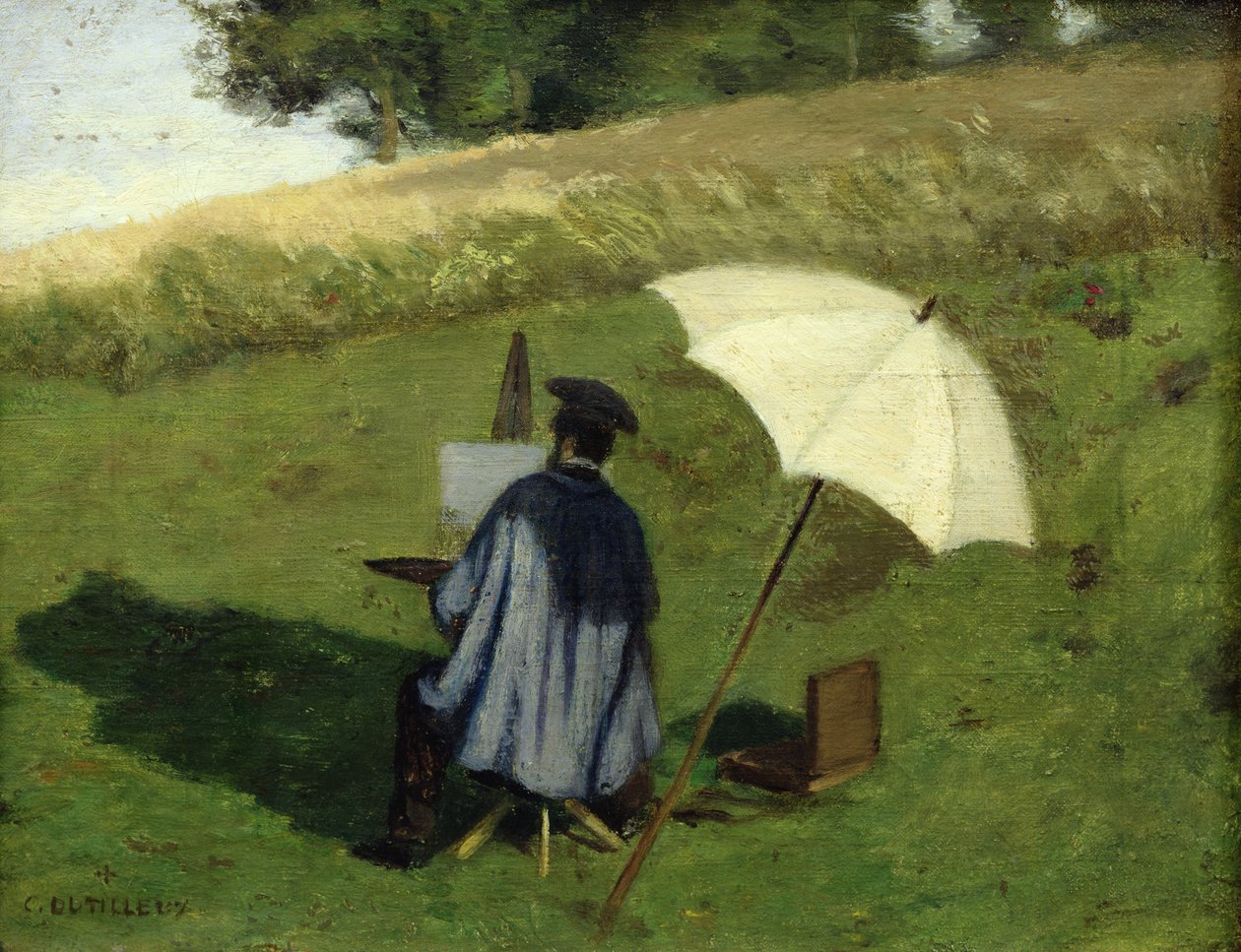Desire Dubois Painting in the Open Air, c.1852 by Henri Joseph Constant Dutilleux