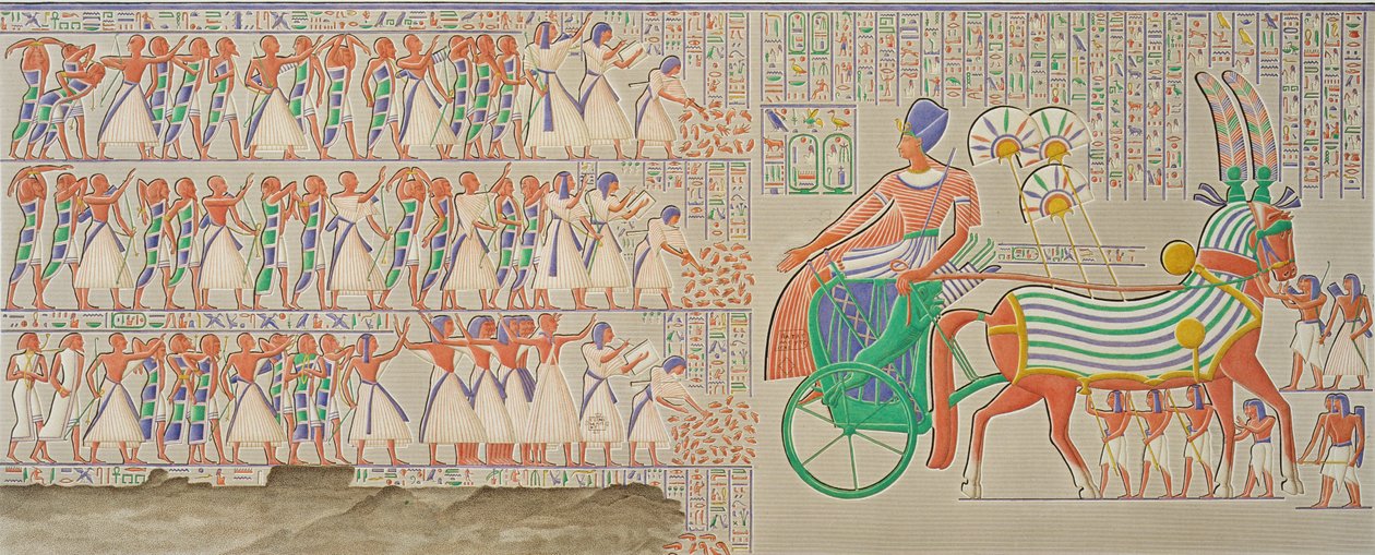 Bas-relief at Medynet-Abou, Palace of the Kings at Thebes, Volume I, plate 12, from 