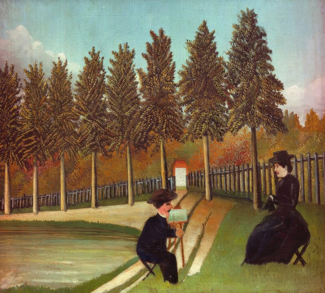 The Painter and His Wife by Henri Rousseau