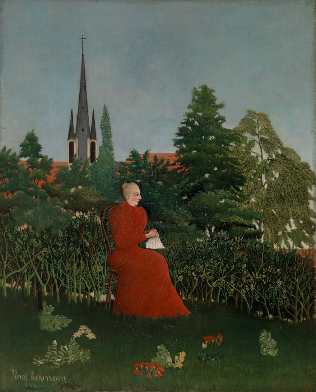 Portrait of a Woman in a Landscape by Henri Rousseau