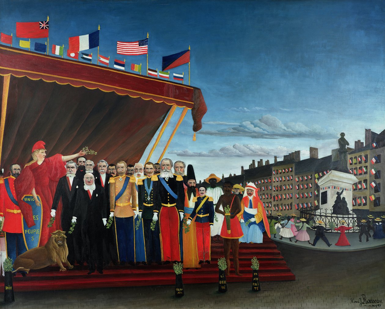 The Representatives of Foreign Powers Coming to Salute the Republic as a Sign of Peace, 1907 by Henri Rousseau