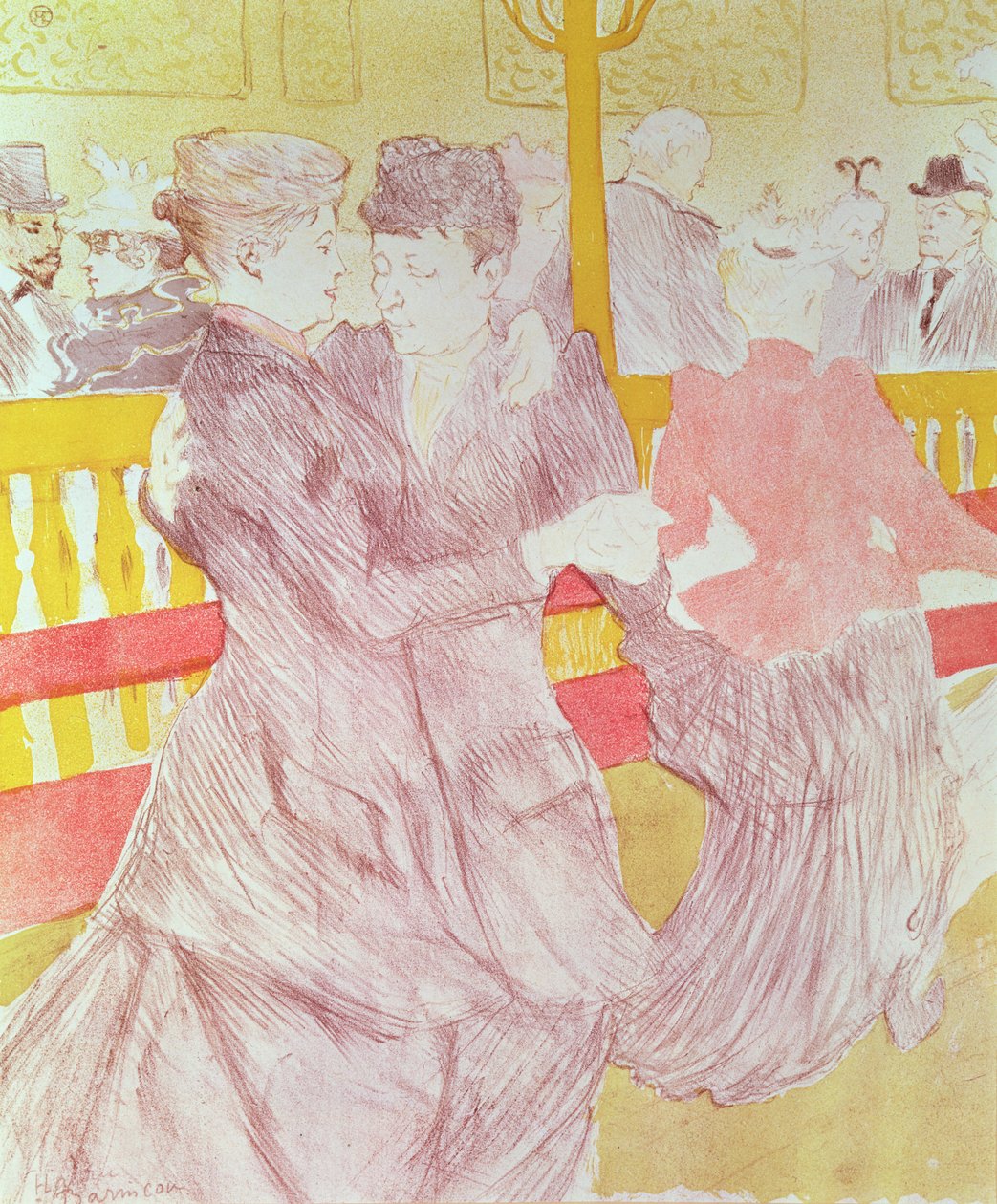 At the Moulin Rouge: The Two Waltzers by Henri de Toulouse Lautrec