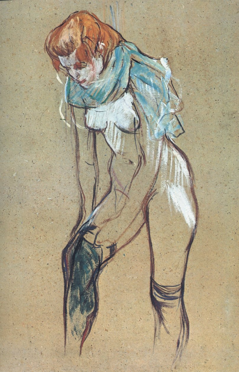 Woman Putting on Stockings by Henri de Toulouse Lautrec