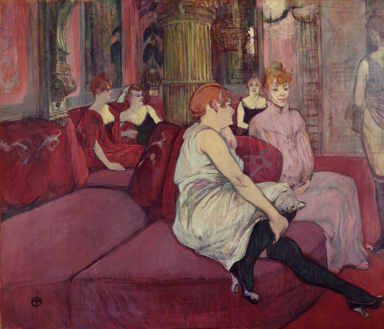 In the Salon at the Rue des Moulins, 1894 by Henri de Toulouse Lautrec