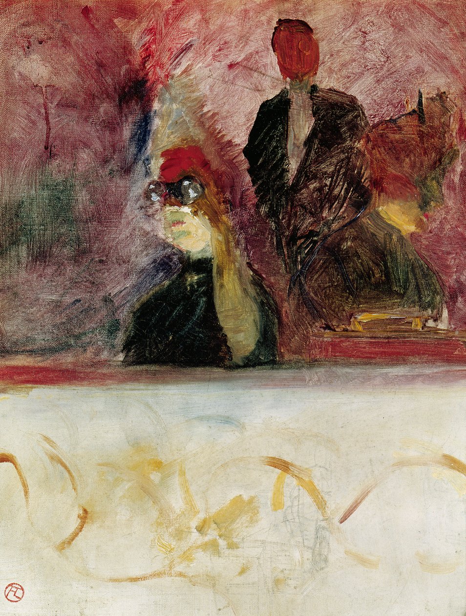 The Box at the Mascaron Dore by Henri de Toulouse-Lautrec
