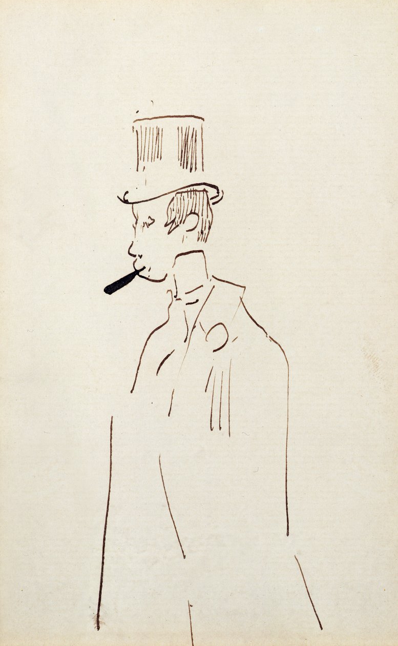 Man in top hat by Henri de Toulouse Lautrec
