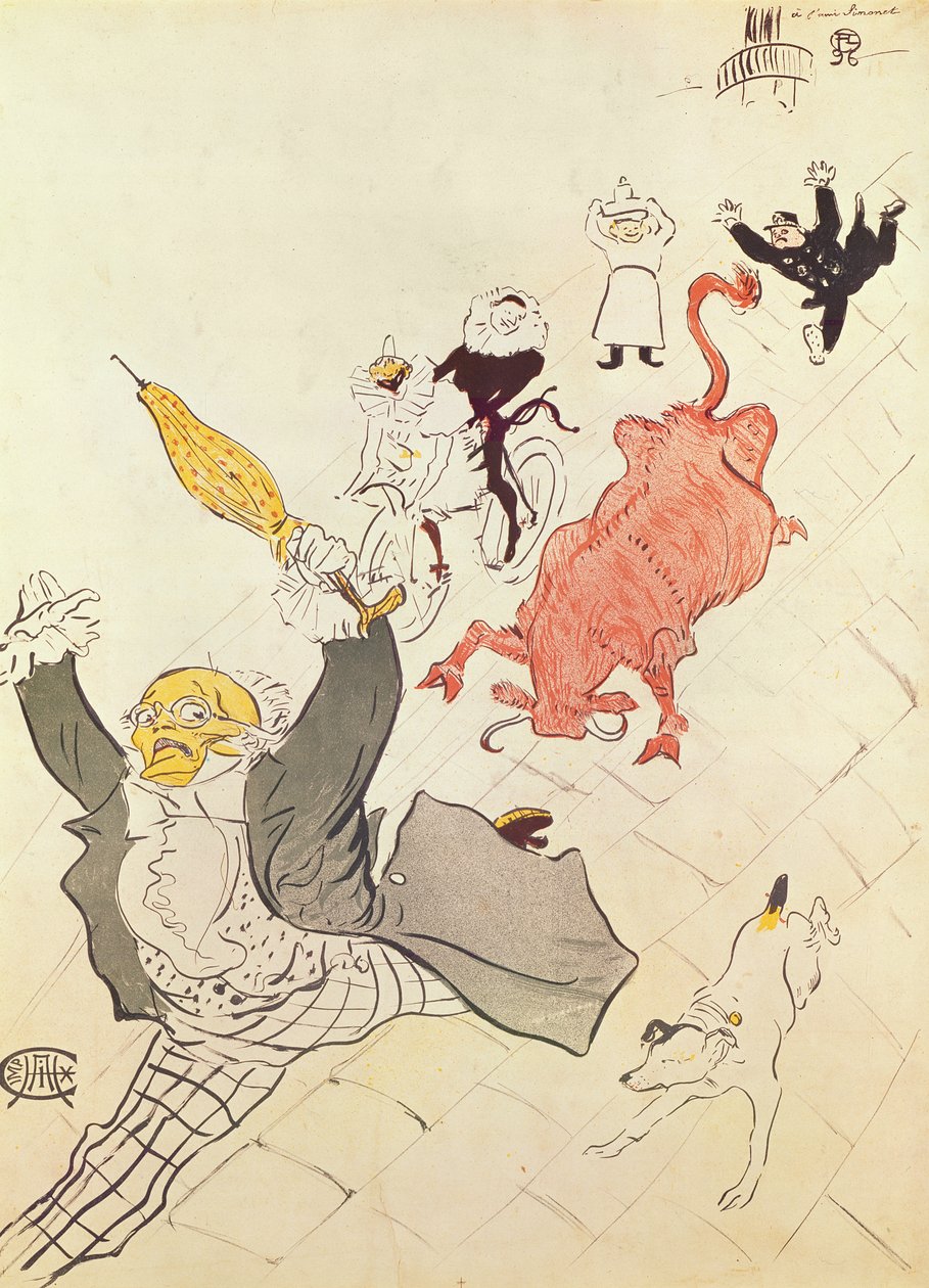 The Enraged Cow, 1896 by Henri de Toulouse Lautrec