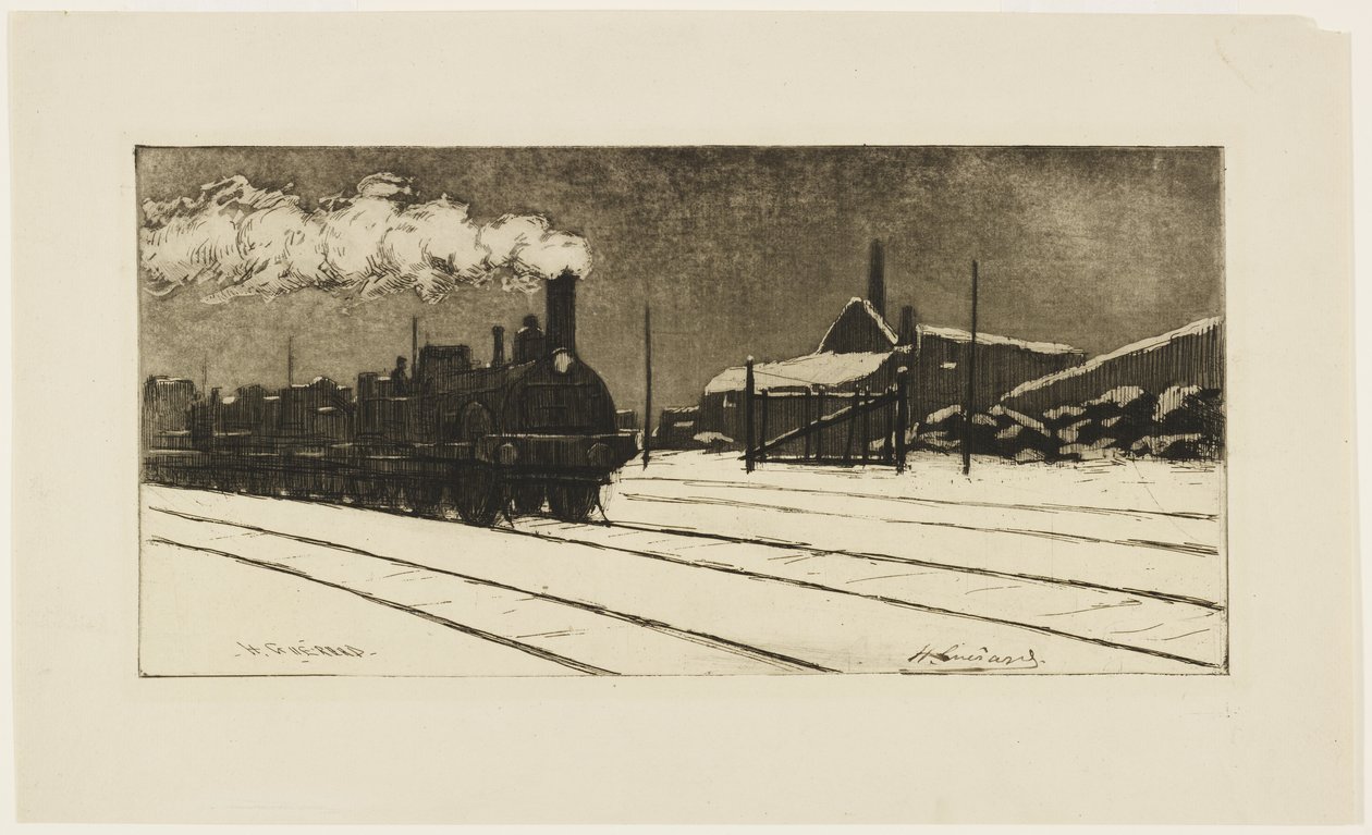 Locomotive, Snow Effect, c.1888 by Henri Charles Guérard