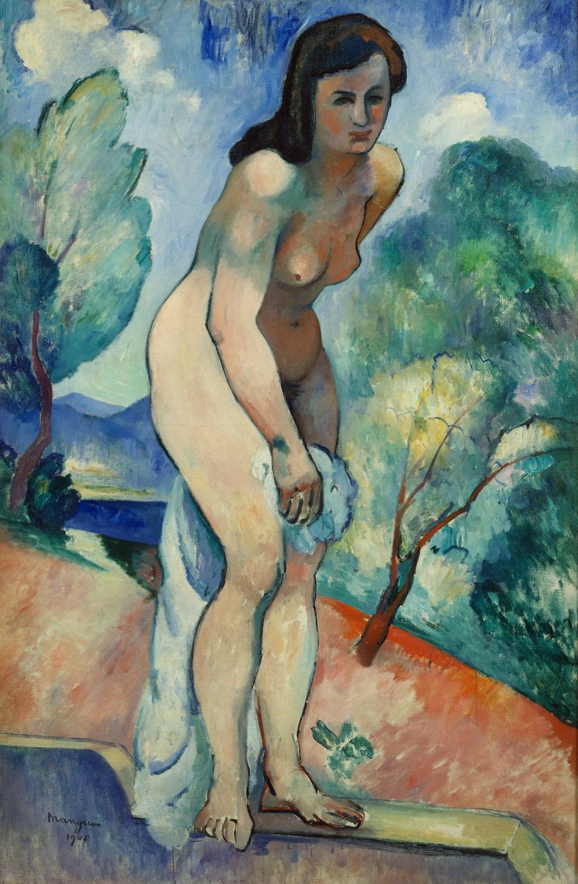 Jeanne at the Edge of the Swimming Pool by Henri-Charles Manguin