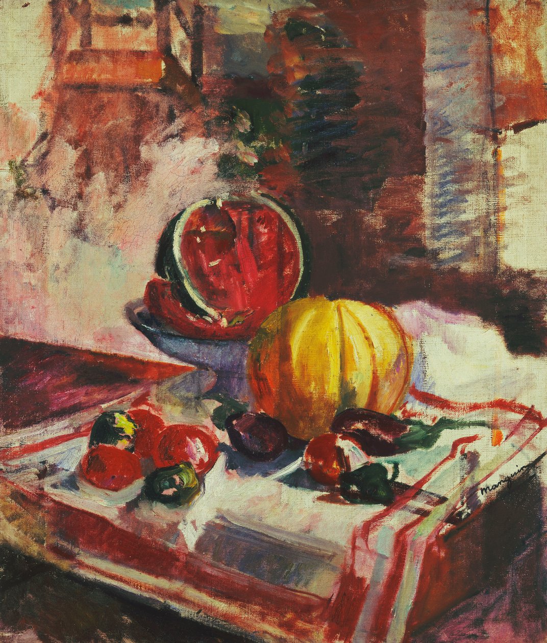 Still life with Watermelon by Henri Charles Manguin