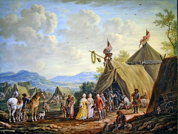 Visit to a Military Encampment by Henri Desire van Blarenberghe