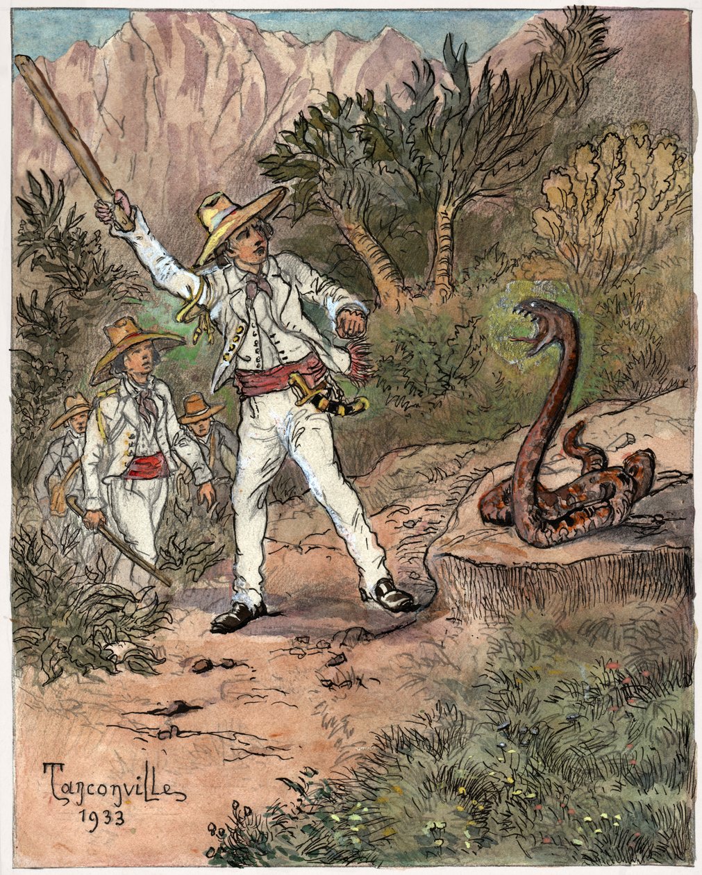 Snake Attack by Henri Garnier Tanconville