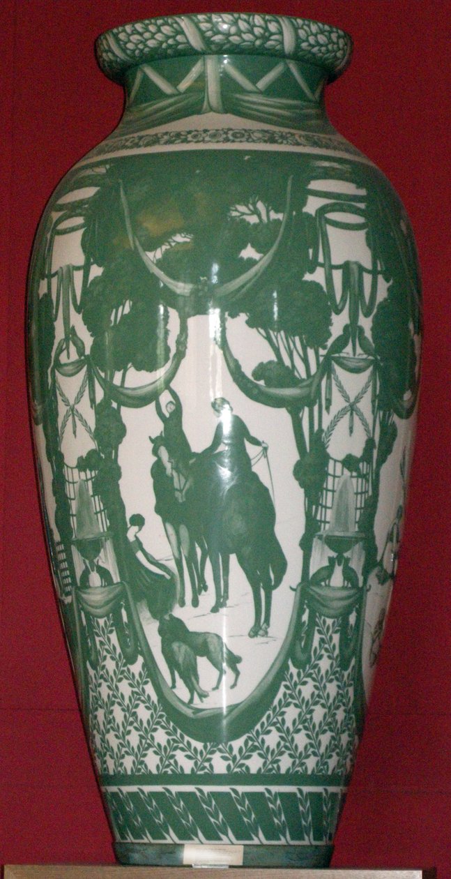 Pleasures of the River and the Forest, Beauvais vase, after Gustave-Louis Jeaulmes, 1930 by Henri Joseph Lasserre